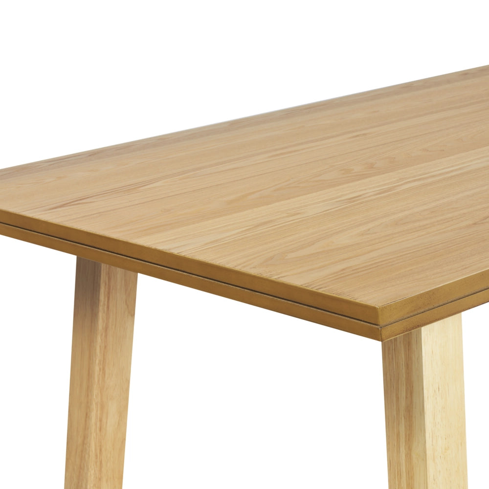 Tavolo da pranzo in legno di frassino naturale MDF gomma 160 x 90 cm Gambe in legno Piano rettangolare impiallacciato Finitura naturale