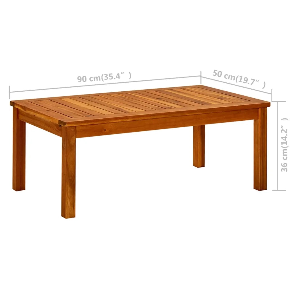 Tavolino da Giardino 90x50x36 cm in Legno Massello di Acacia cod mxl 34449