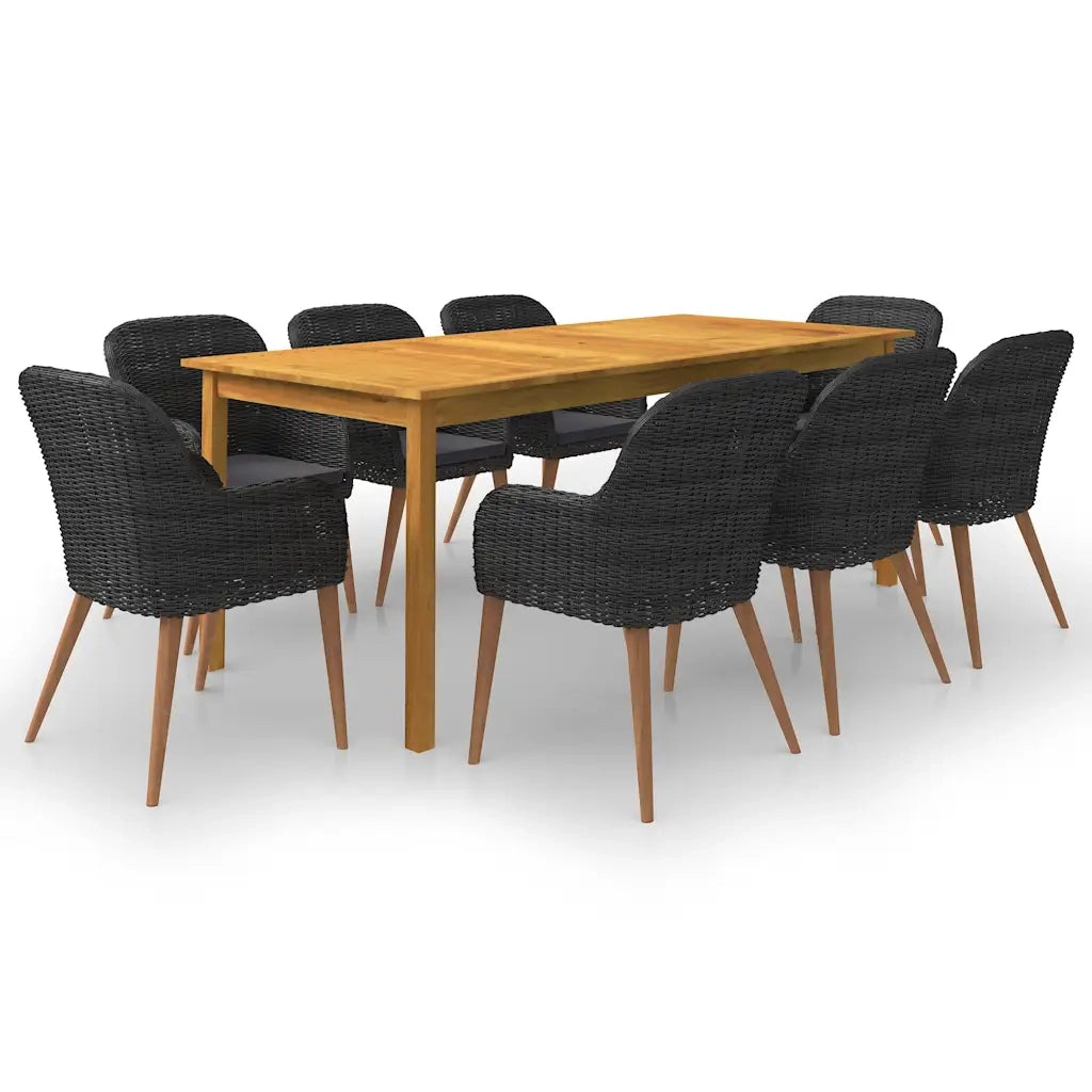 Set da Pranzo da Giardino 9 pz Nero cod mxl 42181