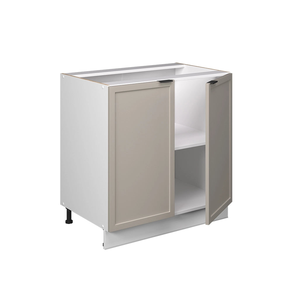 Mobile lavello cucina Fame-Line GrigioBeige/Bianco 80 cm con ripiano, senza piano di lavoro Vicco