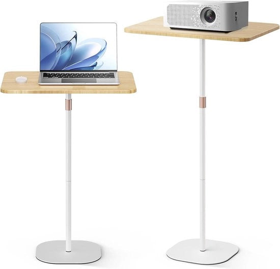 Tavolo da lavoro portatile per laptop - altezza regolabile 46-120 cm - stazione di lavoro verticale per studio - tavolo portatile per ufficio - tavolo per divano - bianco