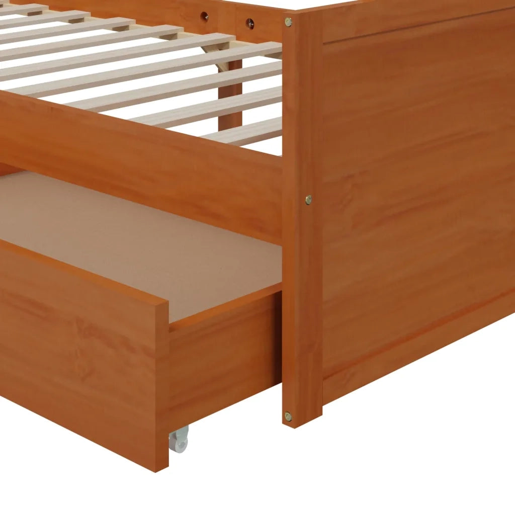 Giroletto Ambra con Cassetti Legno Massello di Pino 90x200 cm