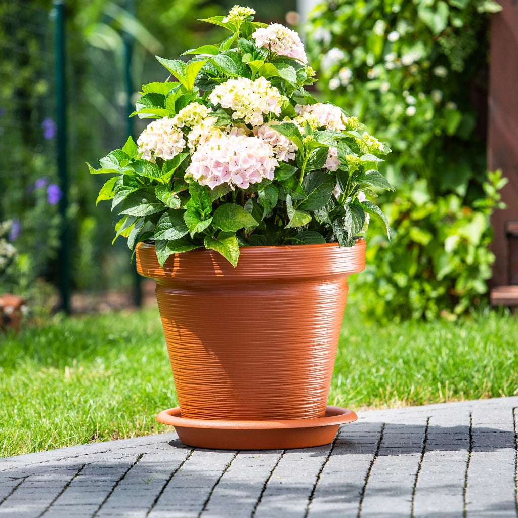 Vaso da fiori KADAX con supporto, grande, rosso mattone, 55 cm