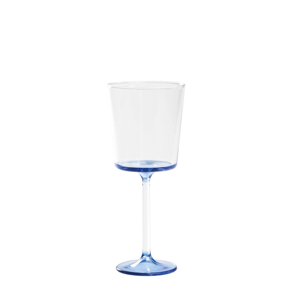 Discobolo Set 4 Calici per Vino Rosso in Vetro Borosilicato Soffiato a Mano, Fondello Bluino, Capacità 46,5 cl, Design Elegante per Degustazione