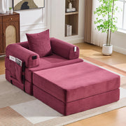 Poltrona Relax con Poggiapiedi e Cuscino ¨C MINIMAL ¨C Tessuto a Coste, Struttura in Metallo