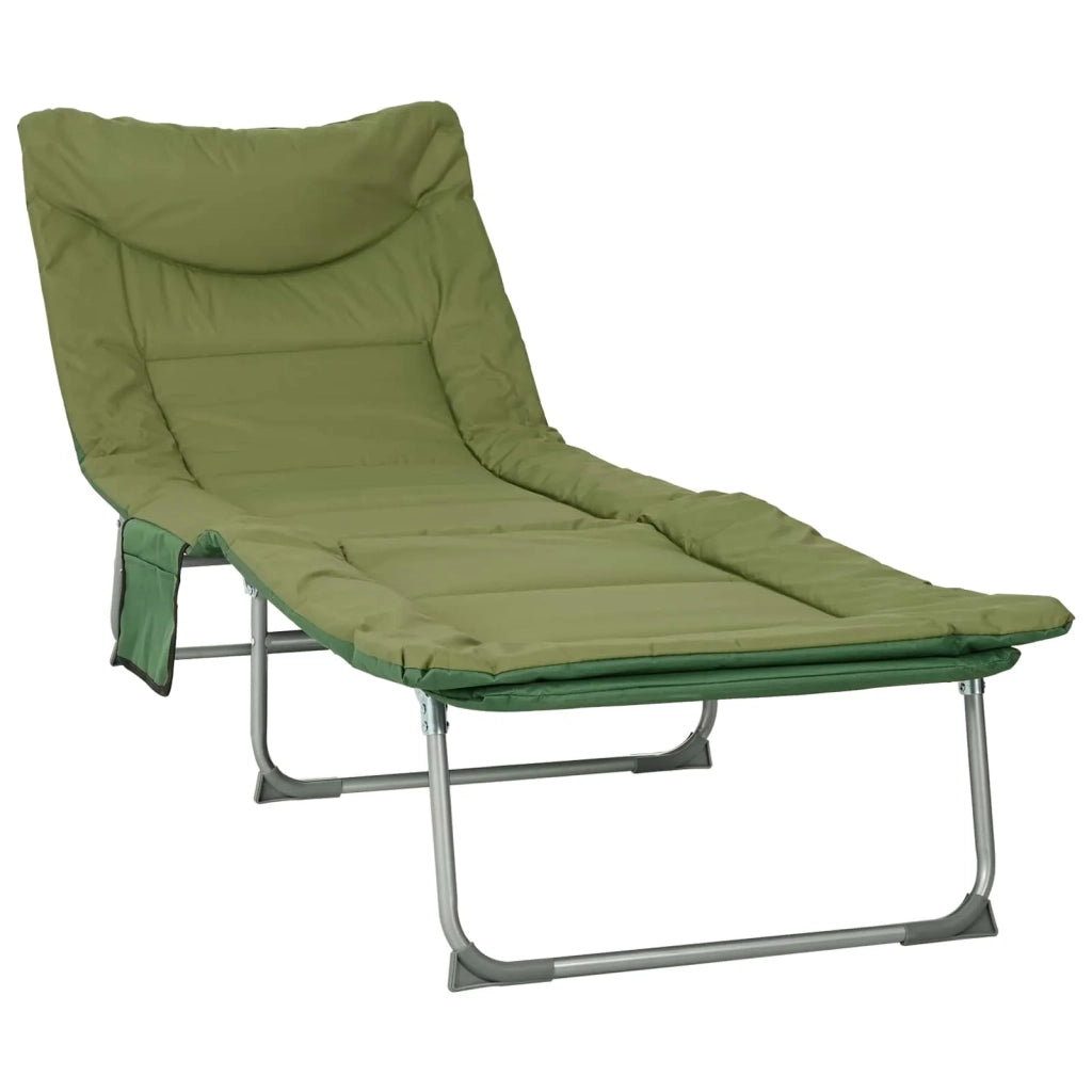 Lettino prendisole pieghevole con cuscino Verde Scuro 42032382
