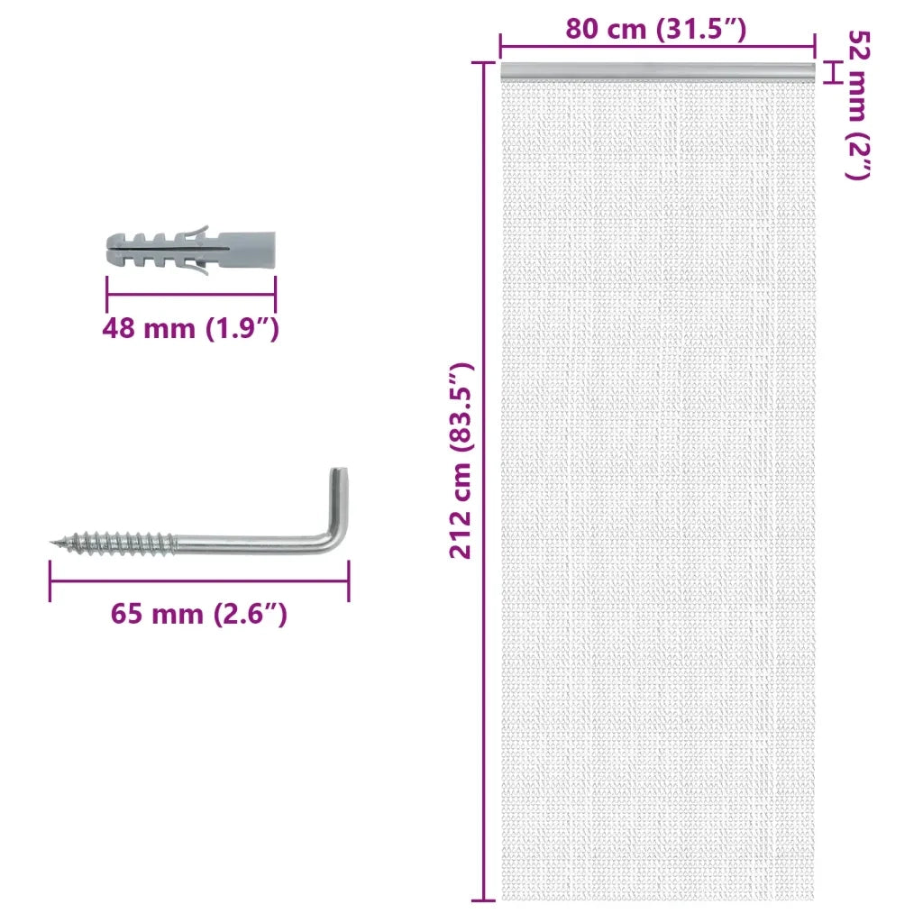 Zanzariera da Porta a Catena 80x212 cm in Alluminio 4010009