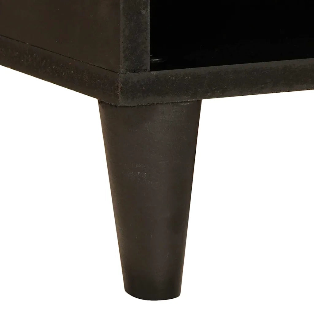 Mobile TV-Credenza per TV-Console TV Nero e Oro 80 x 33 x 46 cm Legno multistrato 142952