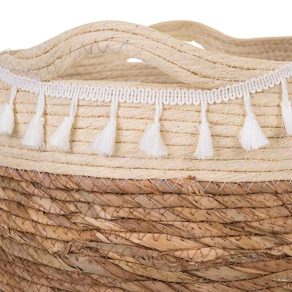 Navicella in fibra naturale marrone 31x31x27h