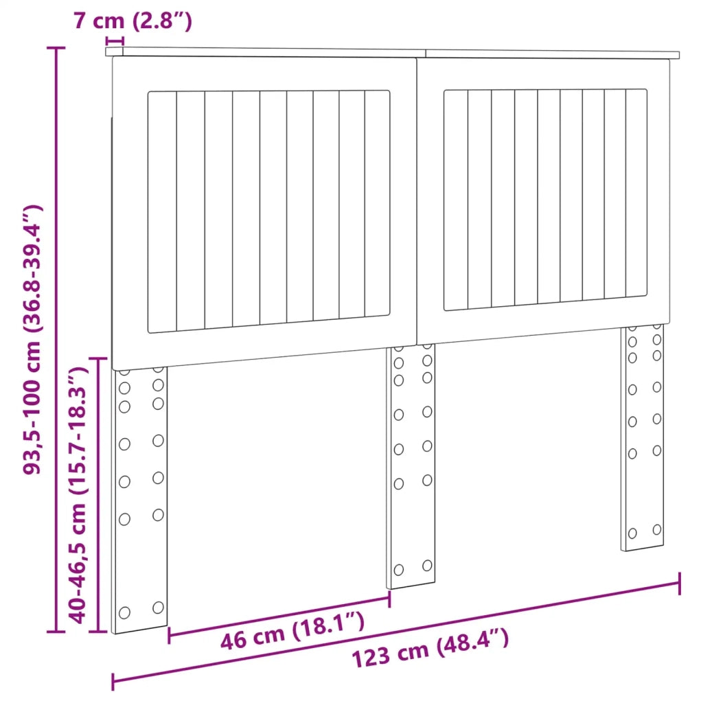 Testiera | Testata con Testiera | Testata Grigio cemento 120 cm Legno multistrato