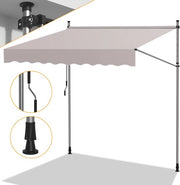 Ombrelloni senza perforazione per terrazza e balcone – tenda per balcone regolabile con manubrio a mano 350cm beige