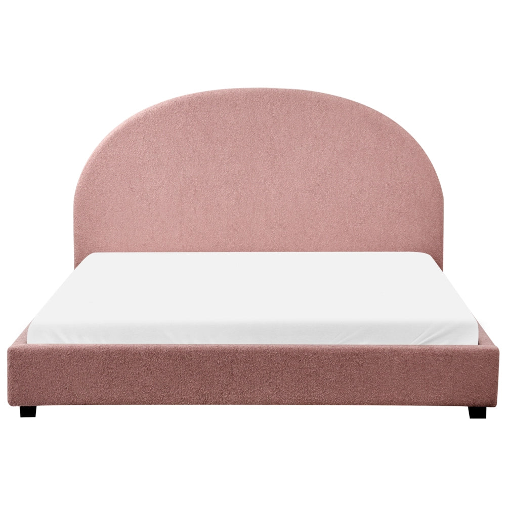 Letto matrimoniale bianco sporco in Boucle 160 x 200 cm Design minimalista retrò