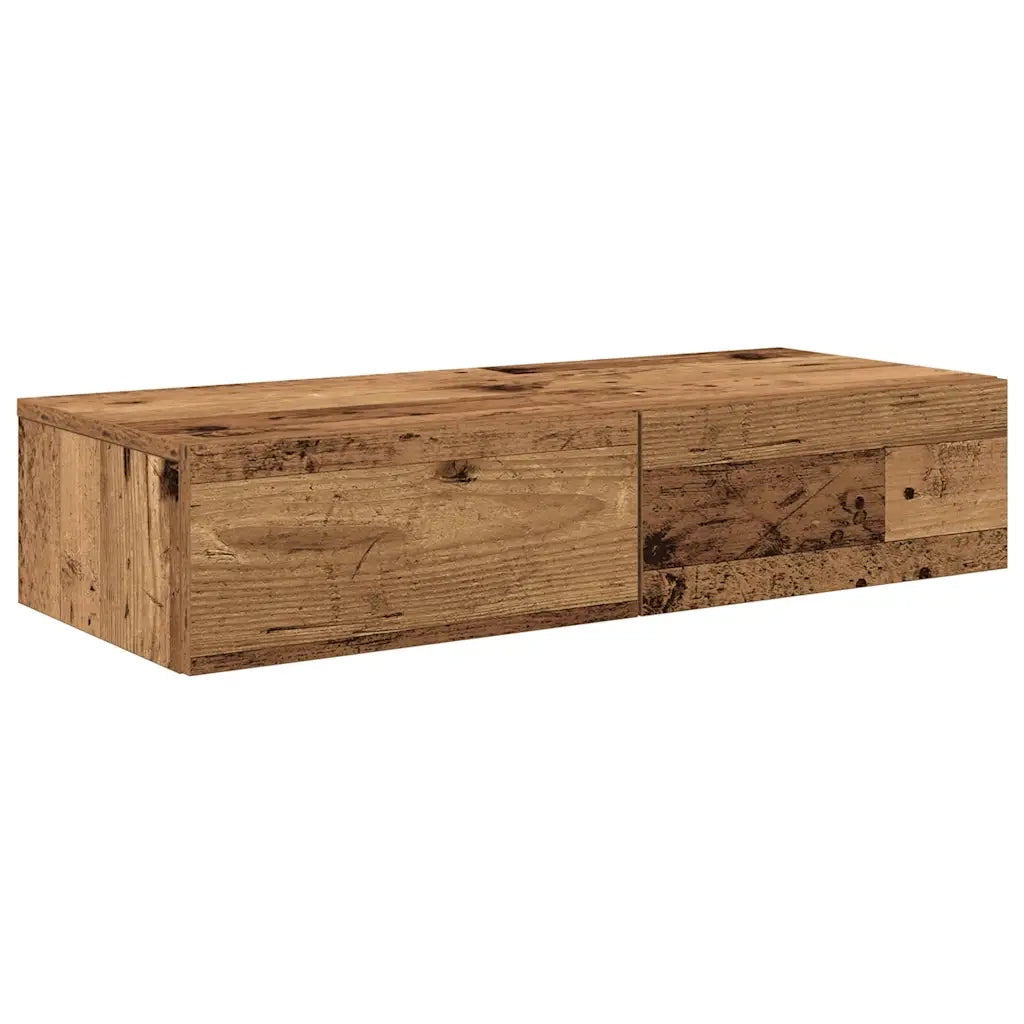 Scaffale a Parete con Cassetti Antico 80x33x17 cm in Truciolato 859984
