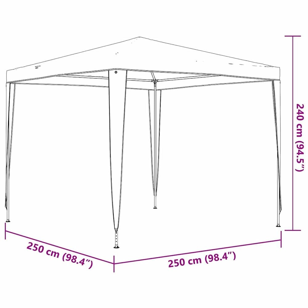 Professional Party Tent 2.5x2.5 M Anthracite 90 G/square Meter