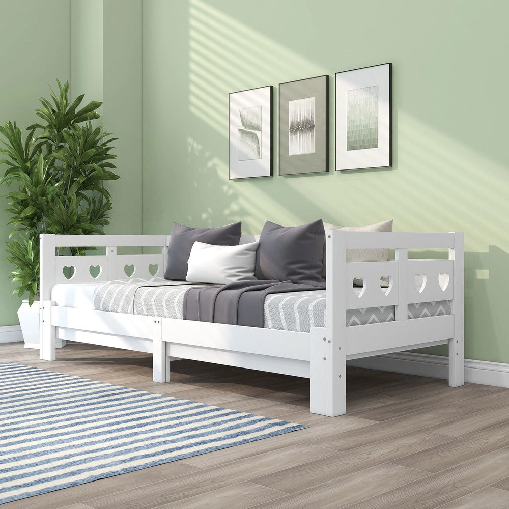 Letto Singolo Estraibile in Pino Massello Bianco ¨C MINIMAL ¨C 90x200
