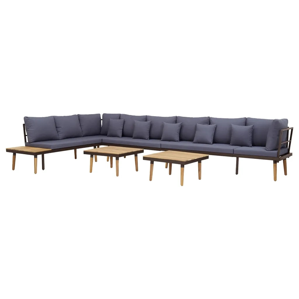 Set Divani da Giardino a 8 Posti con Cuscini in Massello Acacia cod mxl 34835