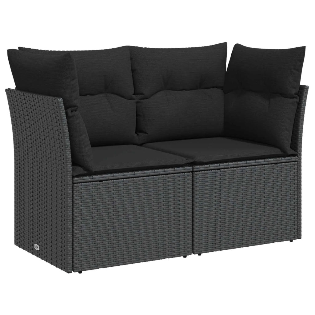 Set di divani 8 pz Nero Rattan sintetico e Acciaio 3448260