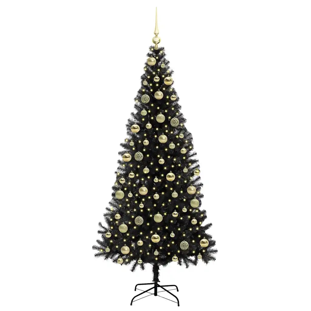 Albero di Natale con 300 LED con supporto Nero 210 cm PVC 3396491