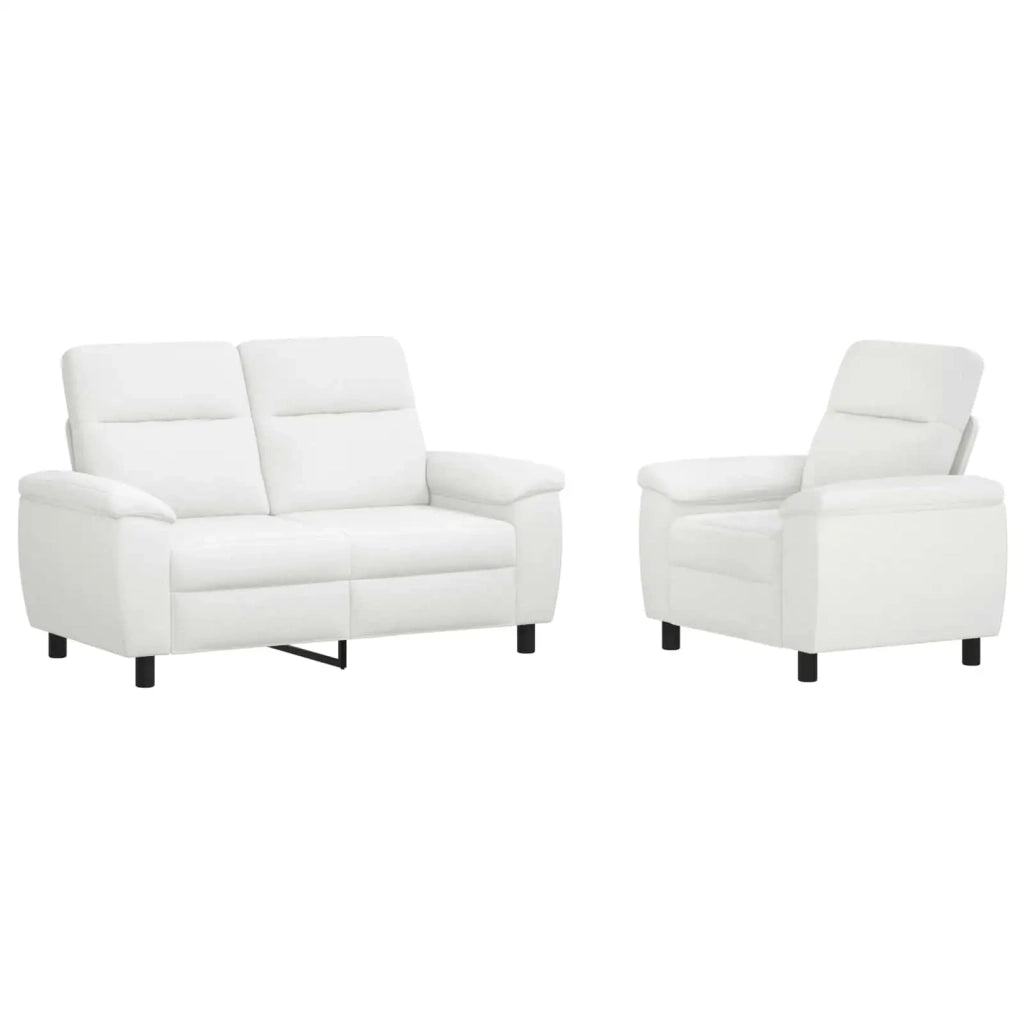 Set di divani 2 pcs Bianco Tessuto 3430585
