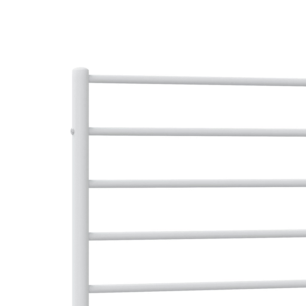 Giroletto con Testiera-Struttura Letto con testiera Metallo Bianco 107x203 cm 475296
