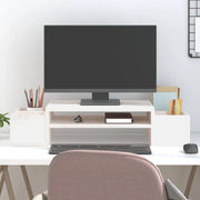 Supporto per Monitor Bianco 70x27,5x15cm Legno Massello di Pino cod mxl 67331
