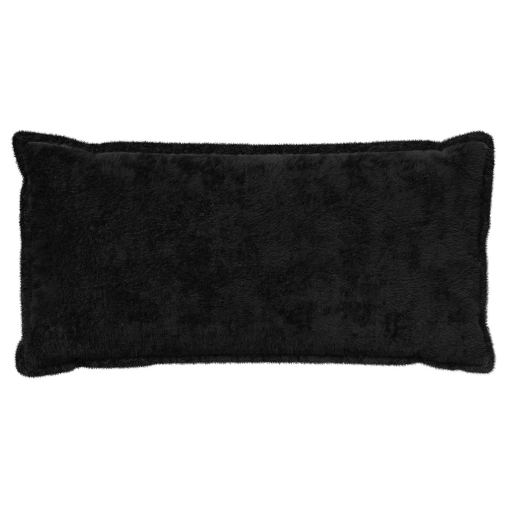 Federa 6 pcs HOUTEN Nero 40 x 70 cm Pelliccia di Coniglio Finta 918013