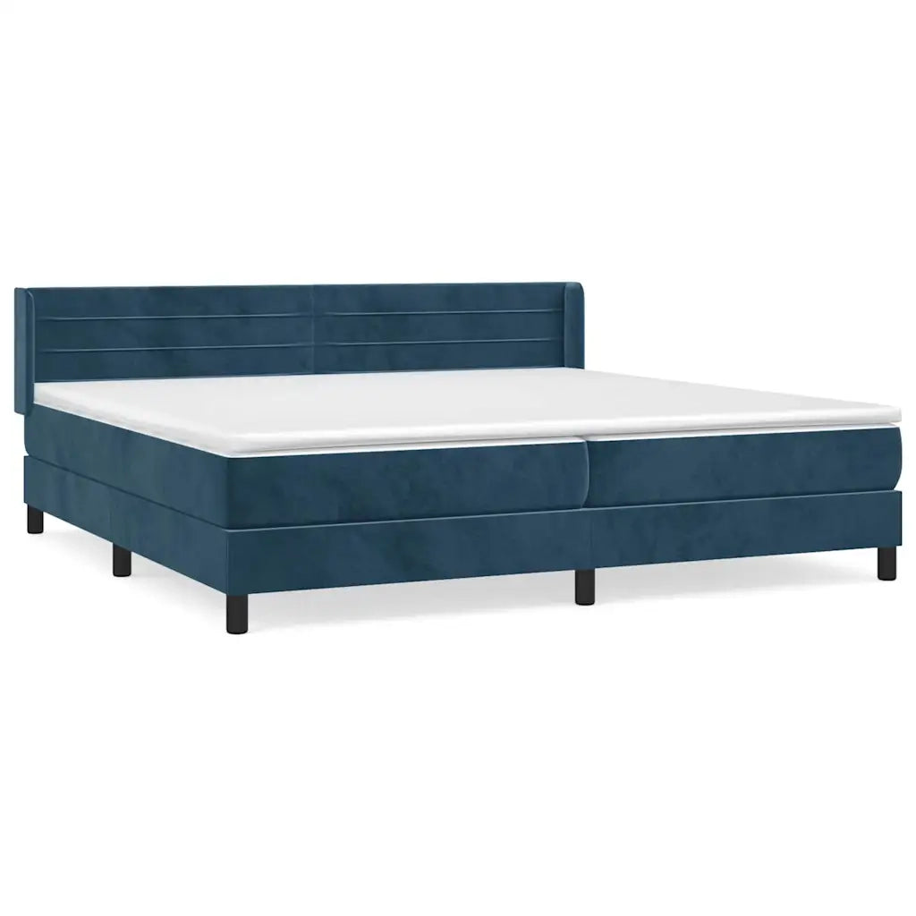 Giroletto a Molle con Materasso Blu Scuro 200x200 cm in Velluto cod mxl 64096