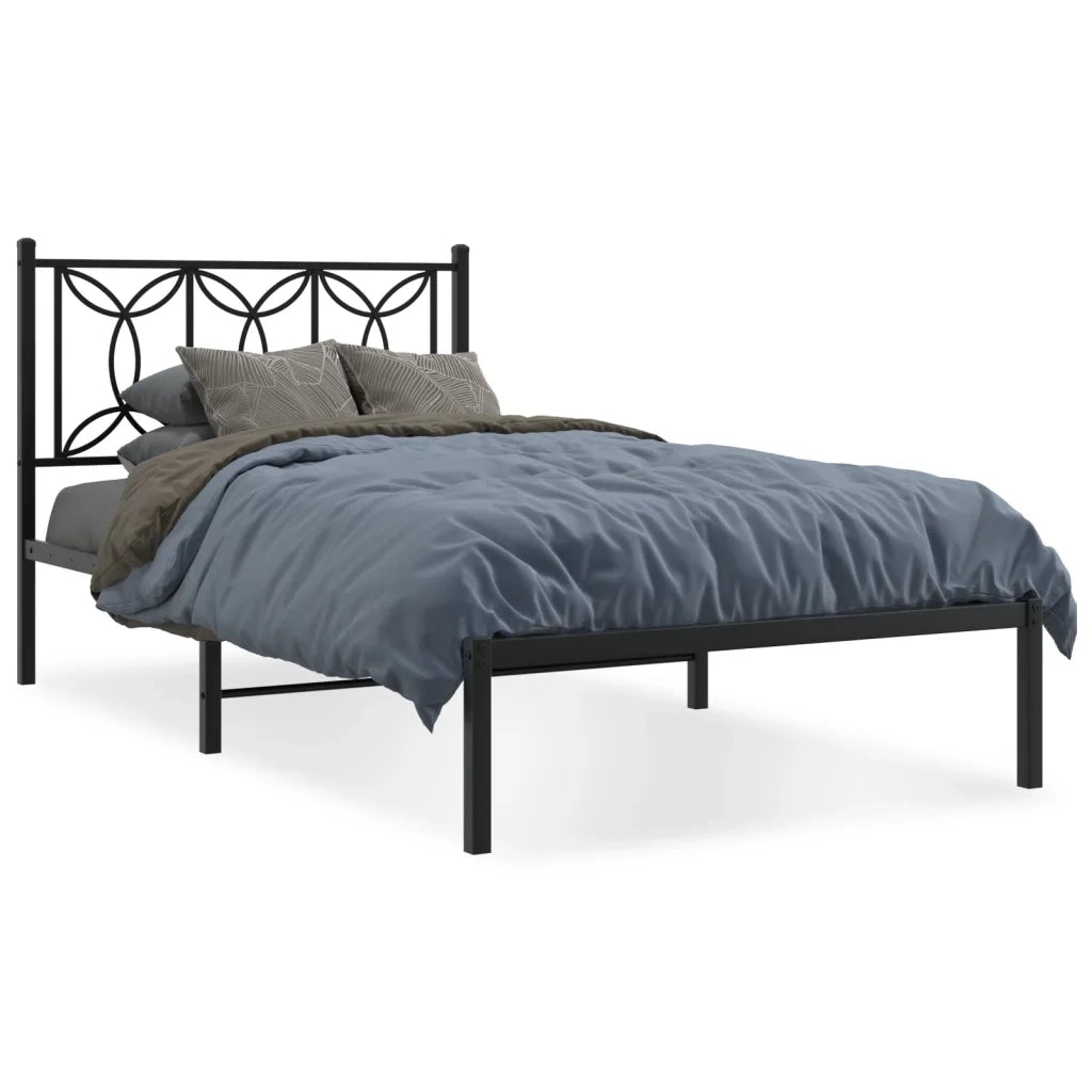 vidaXL Giroletto con Testiera in Metallo Nero 100x190 cm