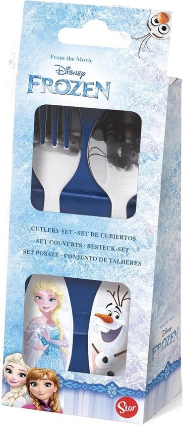 Set di Cucina Congelata – 2 pezzi, Forchetta e Cucchiaio con Lame in Acciaio Inox e Manico in Plastica