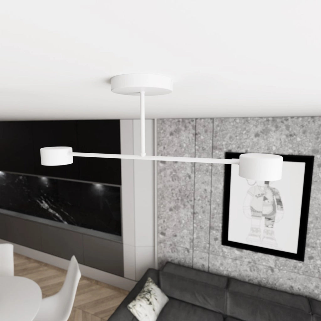 Lampada a sospensione Halo in acciaio bianco opaco