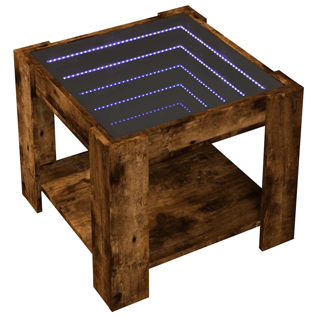 vidaXL Tavolino Salotto con LED Rovere Fumo 53x53x45 cm Multistrato