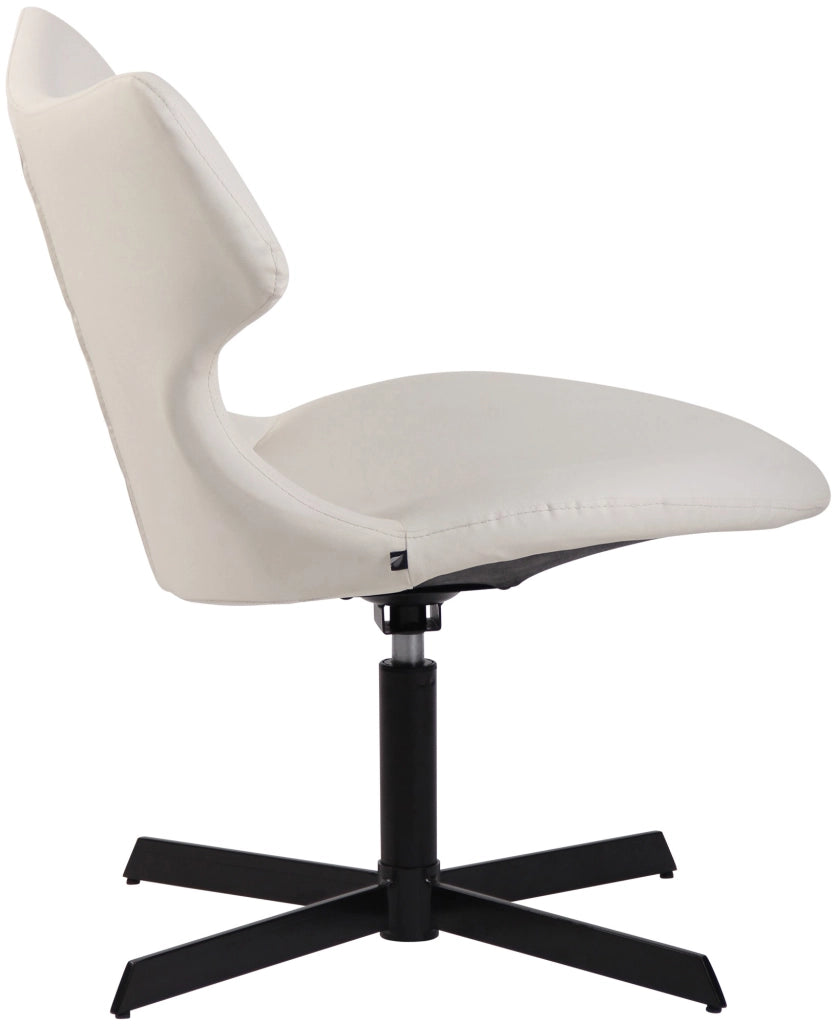 Sedia da lounge Welland in similpelle bianco