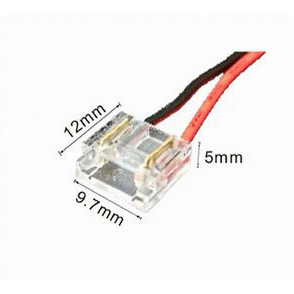 Trade Shop - Kit 10 Pezzi Connettore Alimentazione Per Striscia Strip Led 2 Pin 8 Mm Cn8mm-cv -