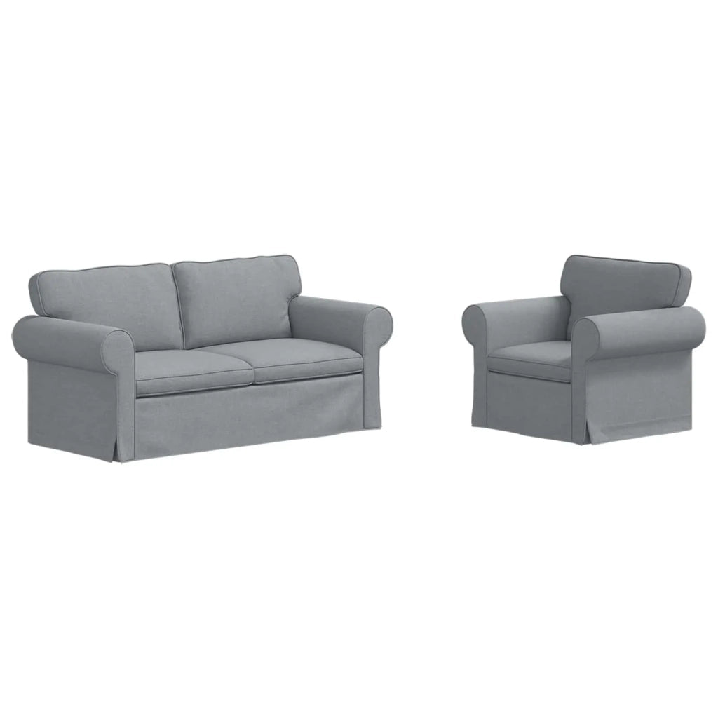 Set di divani 2 pcs Grigio chiaro 175 x 82 x 80 cm Tessuto