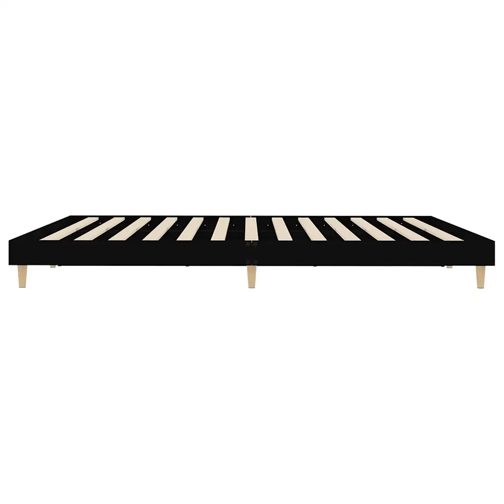 Letto matrimoniale | Letto per adulti | Giroletto Nero 120x200 cm in Legno Multistrato