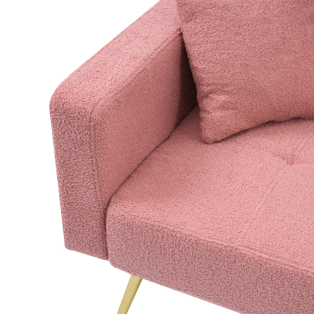 DIVANO LETTO regolabile 175x64x72 cm Rosa con tasche laterali