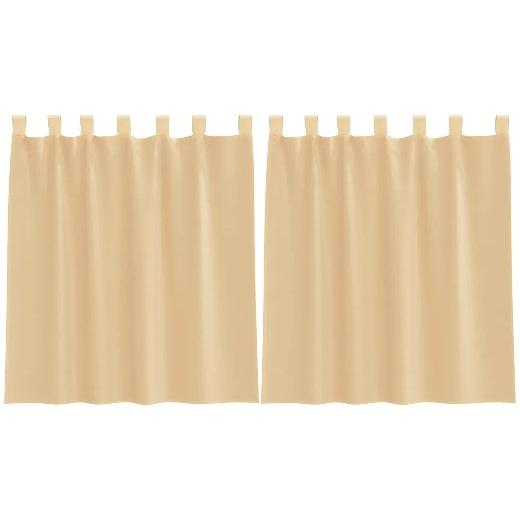 Tende in Voile con Passanti 2 pz Sabbia 140x140 cm 4102306
