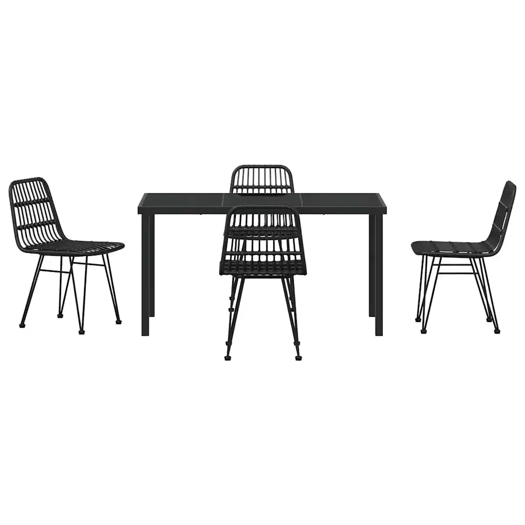 Set da Pranzo per Giardino 5 pcs Nero 3379200