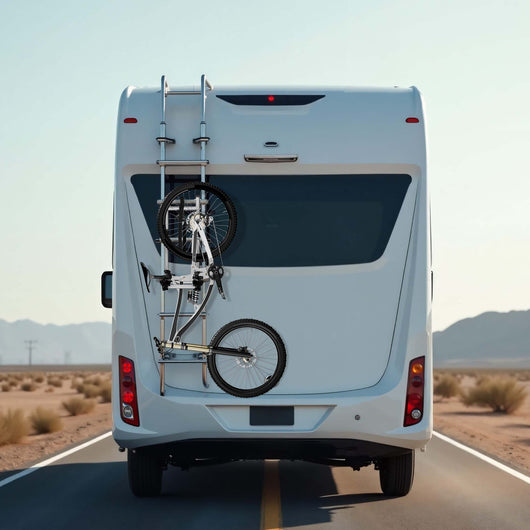 Portabici camper per 2 biciclette, portabiciclette da montare alla scaletta, portata fino a 30 kg, in alluminio robusto, universale