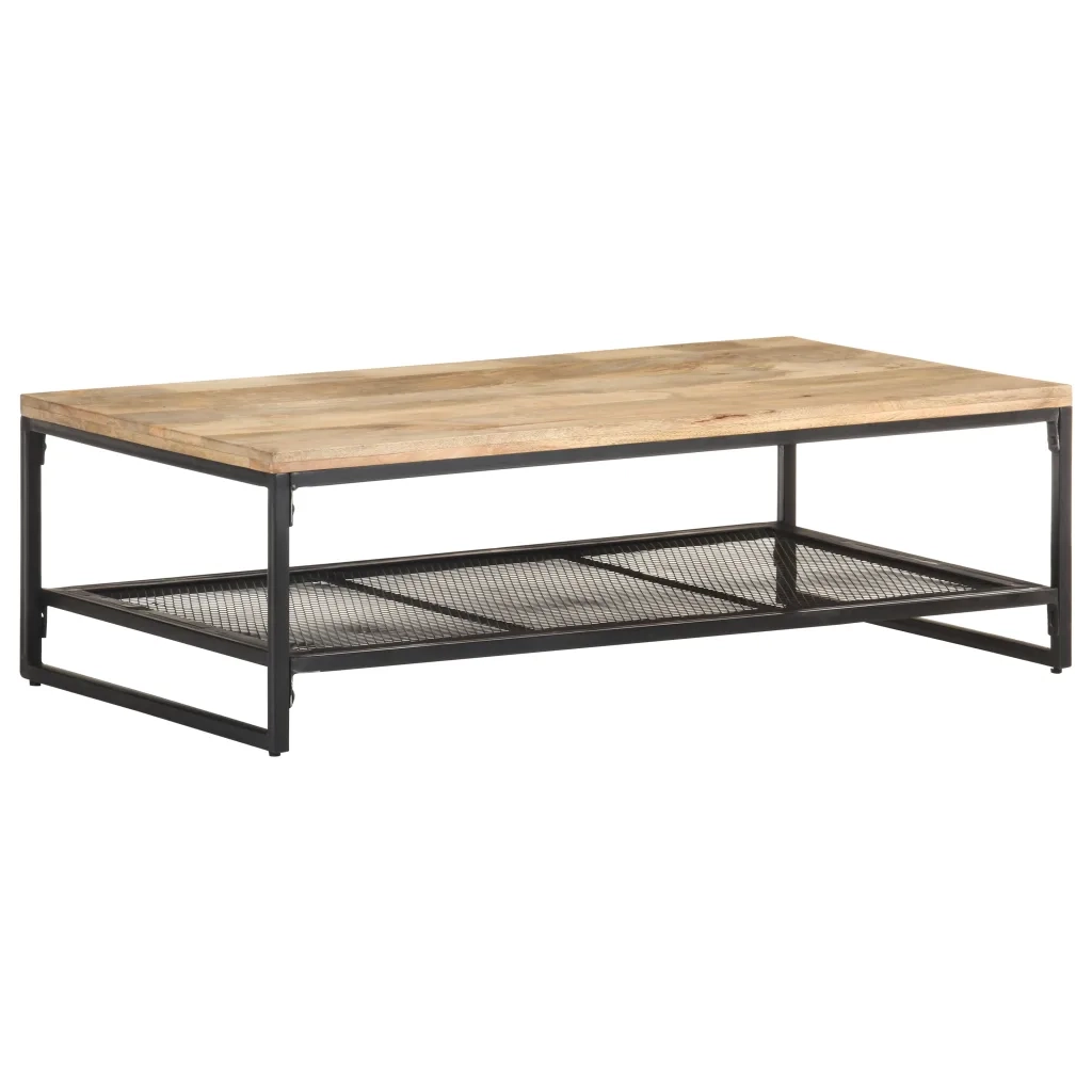 Tavolino da Salotto 110x60x35 cm in Legno Massello di Mango 320244