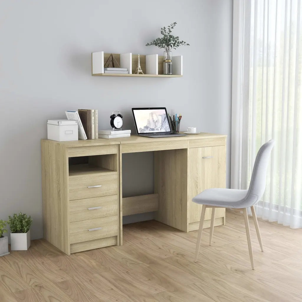 Scrivania | Tavolo da Ufficio Rovere Sonoma 140x50x76 cm in Truciolato