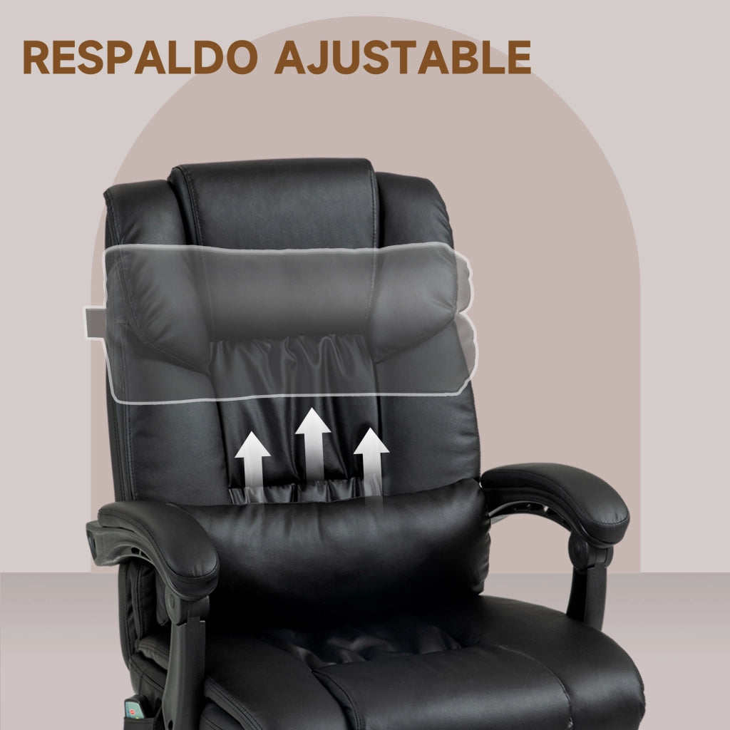Sedia da Ufficio con Massaggio 6 Punti Schienale Alto Reclinabile ¨C Zephmum ¨C Nero