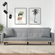 Divano Letto con Cuscini Grigio Chiaro in Tessuto 351875