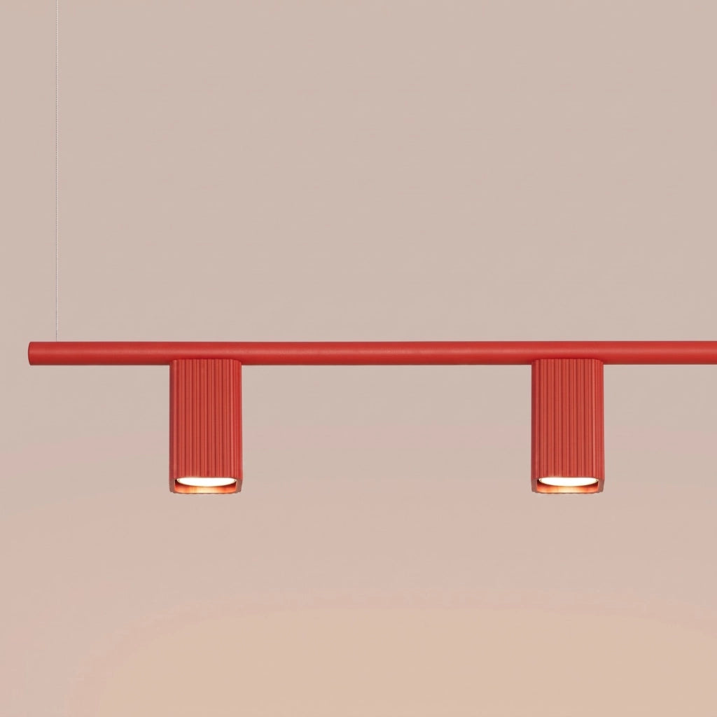 Lampadario RAYO 4 rosso