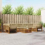Set di divani da esterno con cuscino 8 pcs Naturale e Beige