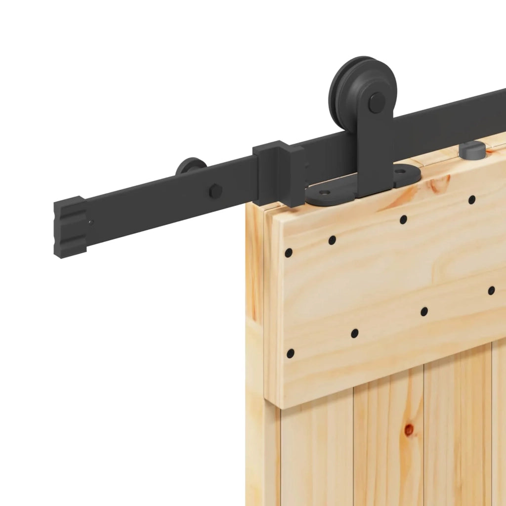 Porta scorrevole NARVIK Naturale e Nero 95 x 210 cm (213,5 cm)