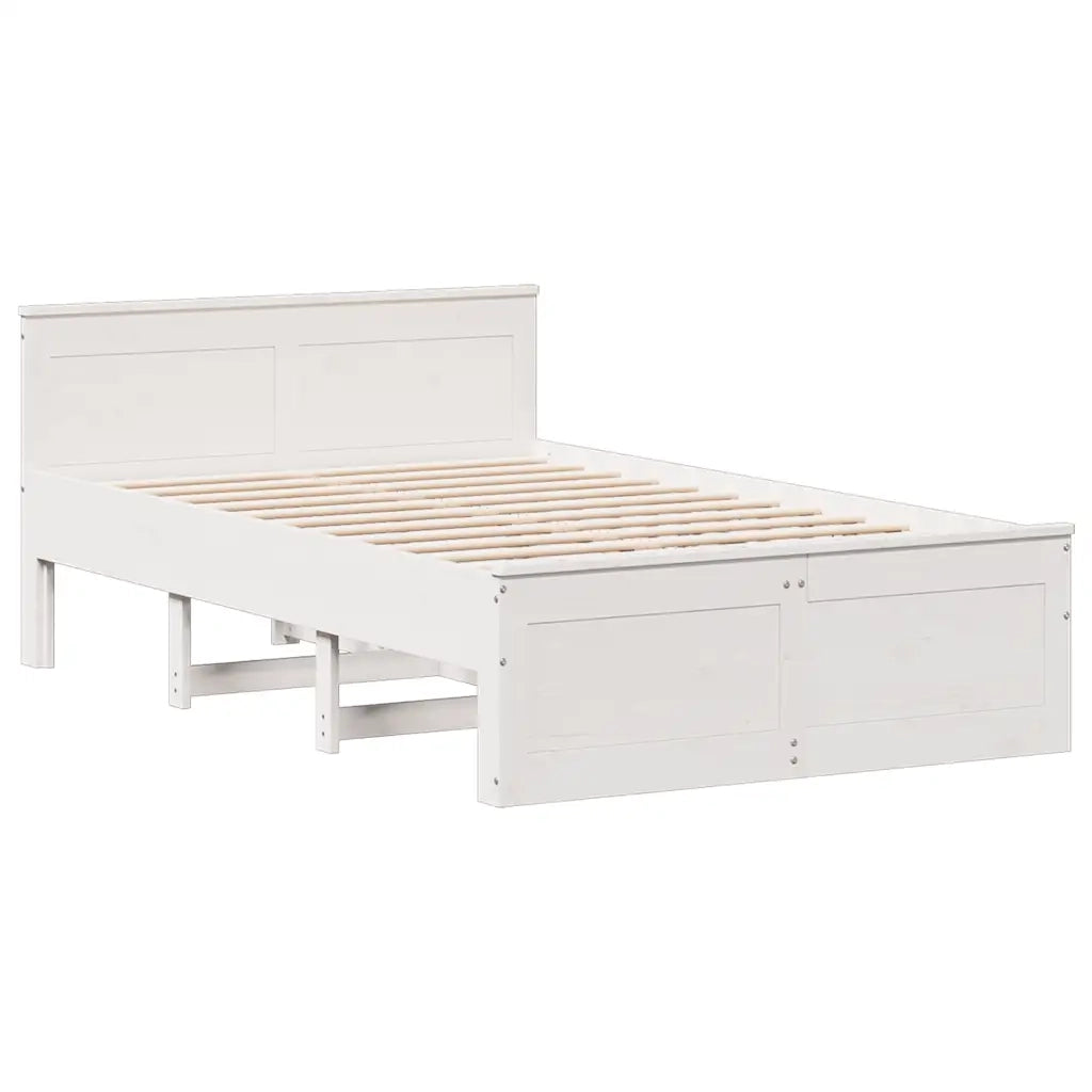 Letto Libreria senza Materasso Bianco 135x190 cm Legno di Pino 3308937