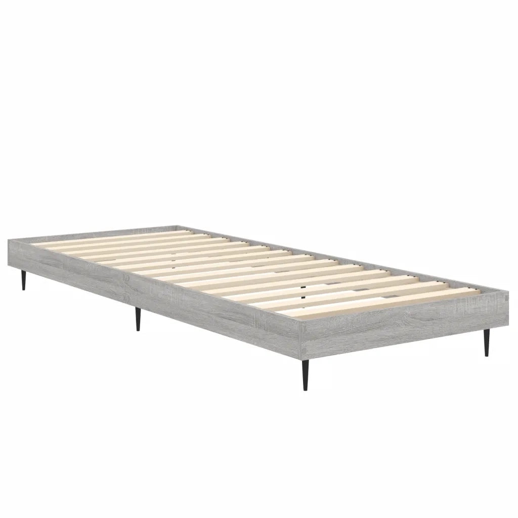 Letto singolo | Letto per adulti | Giroletto Grigio Sonoma 75x190 cm in Legno Multistrato