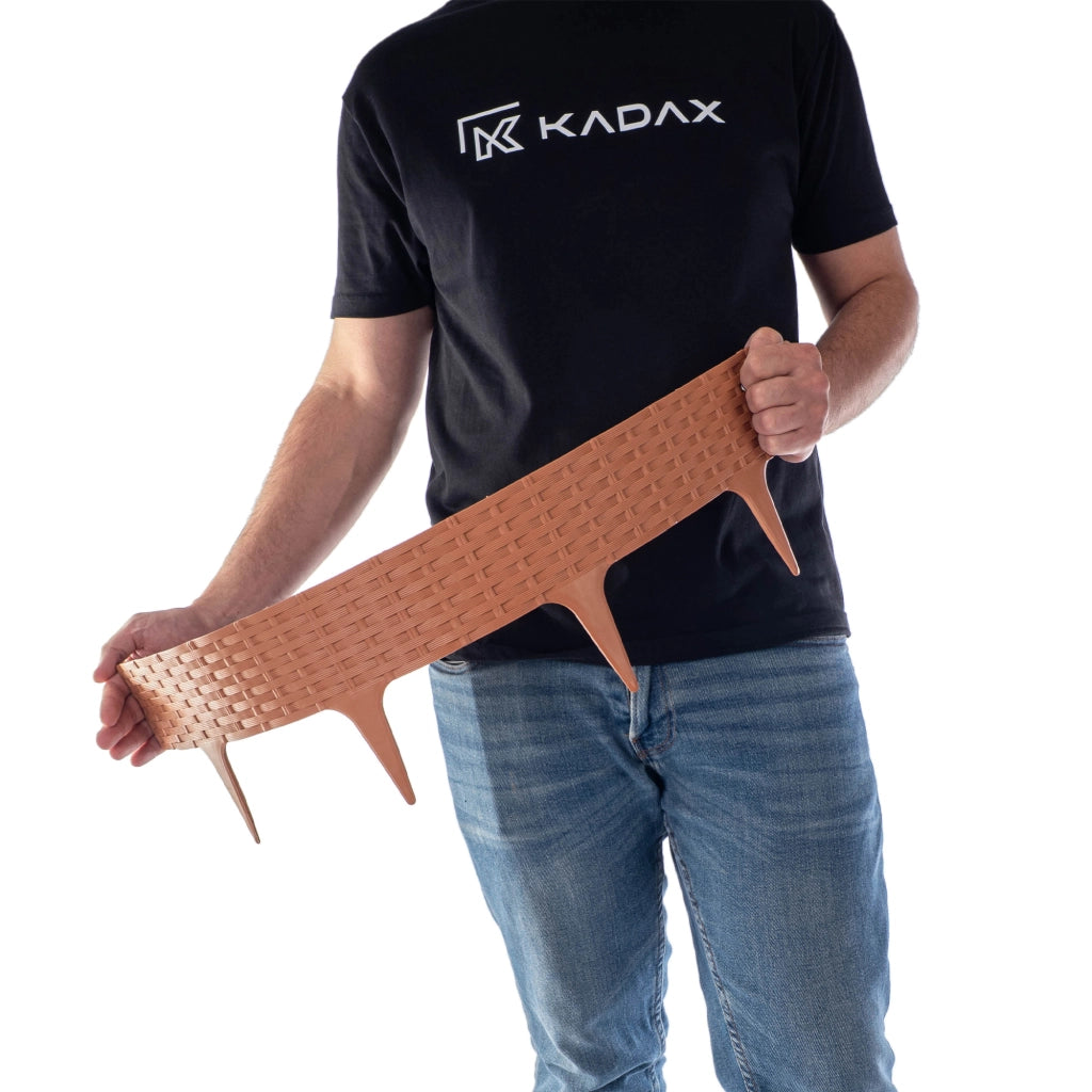 Bordura per prato KADAX, recinzione a palizzata per vialetto, terracotta, 390 cm, 5 pezzi