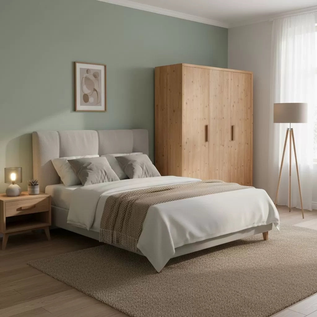 Armadio cortina 3 ante in legno massello di abete 180x55x220 - Mobili 2G